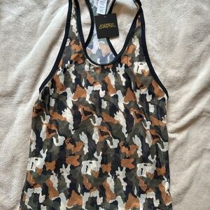 NWT Andrew Christian Army Mesh Tank Top